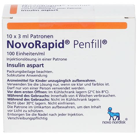 NOVORAPID Penfill 100 E/ml Inj.-Lsg.i.e.Patrone 10x3 ml mit dem E ...