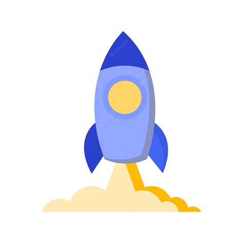 Premium Vector | A blue rocket with the logo of the company rocket.