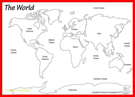 Continents Map Printable