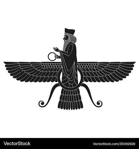 Icon with ancient egyptian symbol faravahar Vector Image