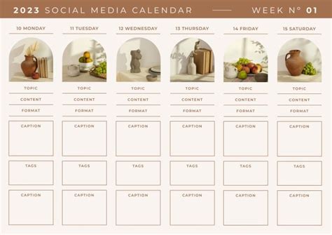 Free Minimalist 2023 Social Media Calendar template