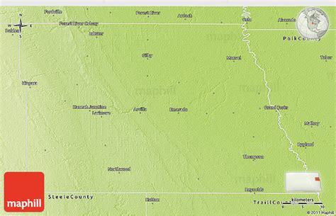 Physical 3D Map of Grand Forks County