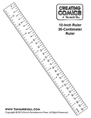 Free printable ruler in inches and centimeters - Creating Comics