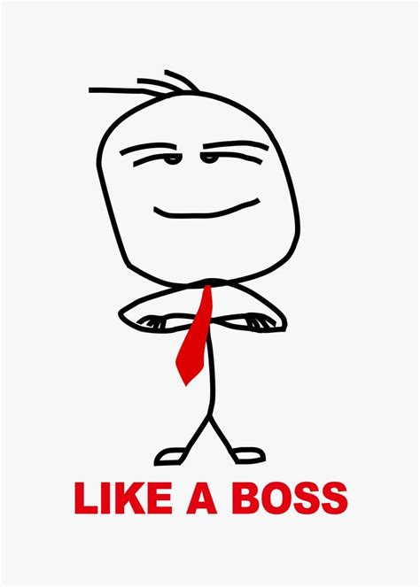 'like a boss stickman meme' Poster, picture, metal print, paint by ...