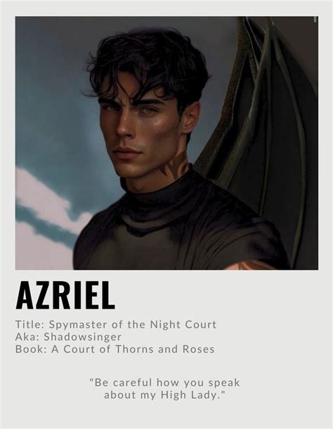 an image of a man with wings on his head and the words azriel above him