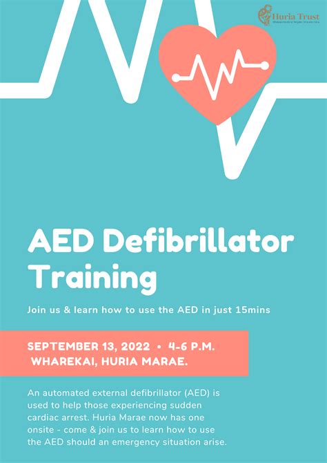 AED DEFIBRILLATOR TRAINING - HURIA TRUST