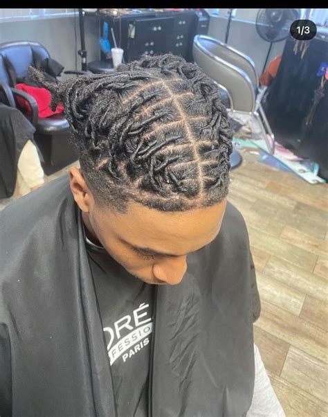 Two barrel twists on starter locs | Dread hairstyles for men, Dreads ...