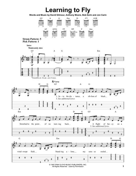 Learning To Fly by Pink Floyd - Easy Guitar Tab - Guitar Instructor