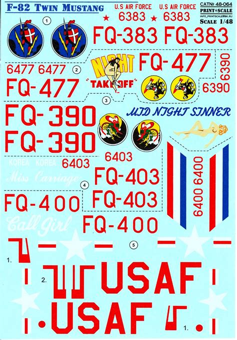 Print Scale Decals 1/48 NORTH AMERICAN F-82 TWIN MUSTANG | eBay