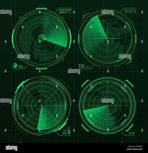 HUD military radar or sonar display screen interface of submarine, ship ...