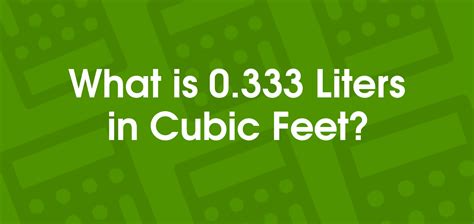 0.333 Liters to Cubic Feet | 0.333 L to ft3 - Convertilo