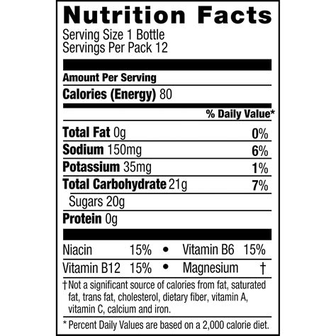 Powerade Nutrition Facts 12 Oz | Besto Blog