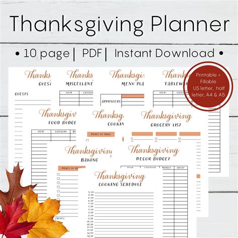 Thanksgiving Planner Free Printable