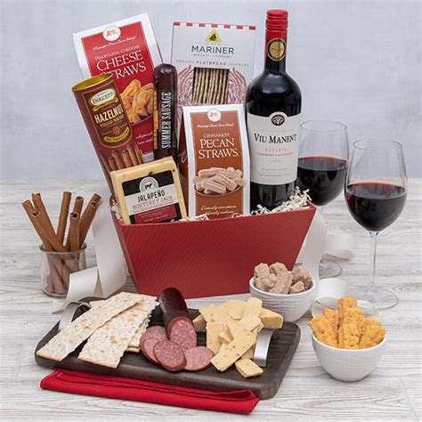 Wine and Cheese Gift Basket - Red by GourmetGiftBaskets.com