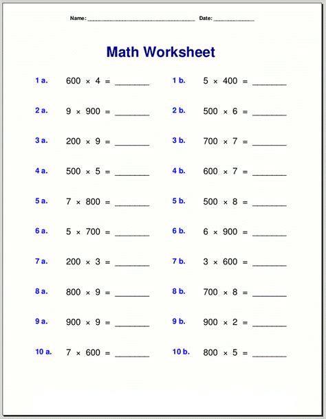 Free Printable Math Worksheets for Grade 4 | Activity Shelter