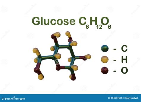 3D Model Of Glucose Molecule Vector Illustration | CartoonDealer.com ...