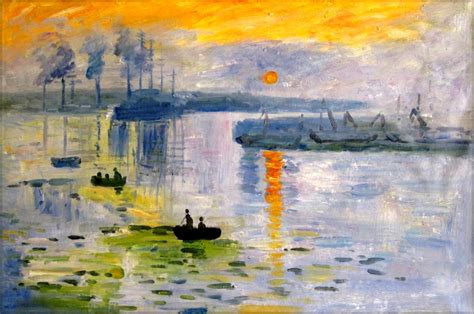 Framed Claude Monet Impression Sunrise Repro Hand Painted Oil Painting ...