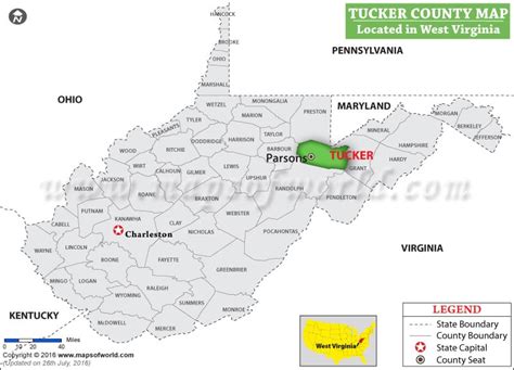 Tucker County Map, West Virginia