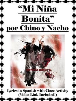 Mi Nina Bonita Spanish Song with Cloze Activity by Spark Enthusiasm Spanish