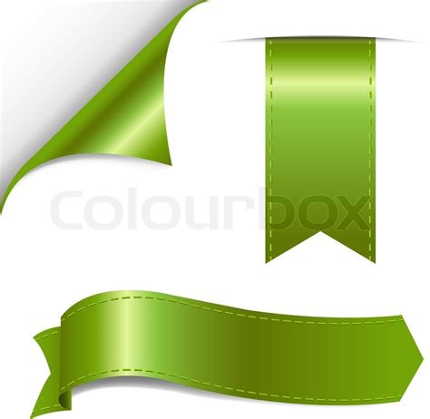 Green Ribbon Set, Vector Illustration | Stock Vector | Colourbox