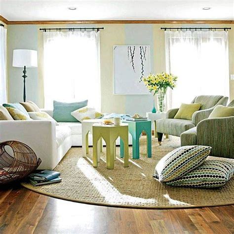 Get a comfortable look for Room with round area rug ...