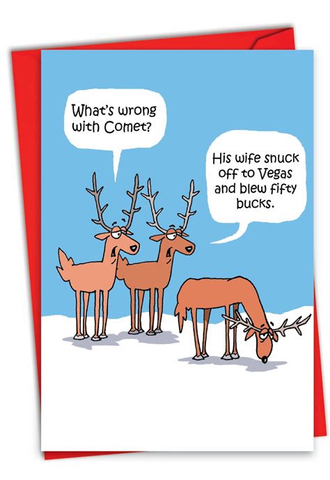 Hysterical Christmas Greeting Card with 5 x 7 Inch Envelope - Comet's ...