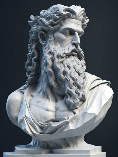 Zeus Greek God Statue Face