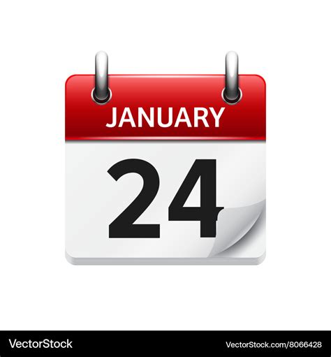 January 24 flat daily calendar icon date Vector Image