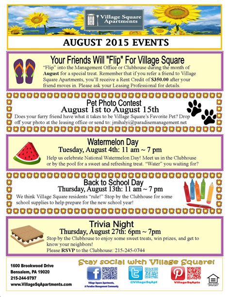 August Events Poster