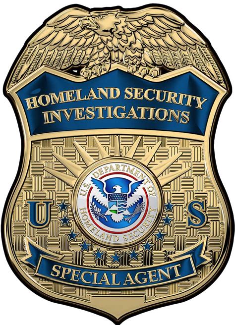 Homeland Security Investigations Special Agent Badge All Metal Sign. 13 ...