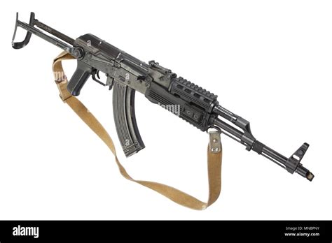 Kalashnikov AK47 with modern accessories isolated on white Stock Photo ...