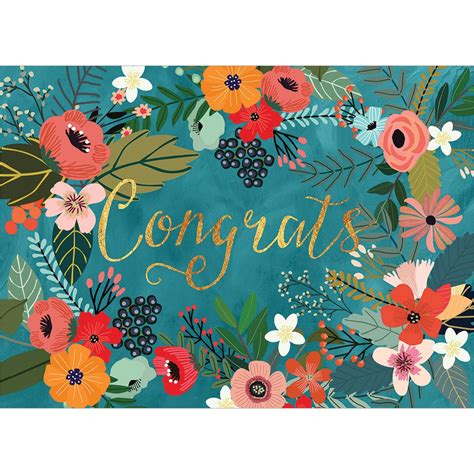 Congrats Flowers Vibrant Congratulations Greeting Card – Tree-Free ...