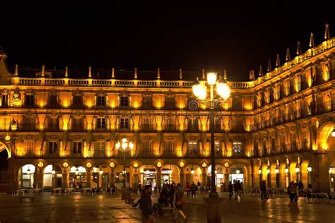 Plaza Mayor, Salamanca at Night Editorial Stock Image - Image of ...