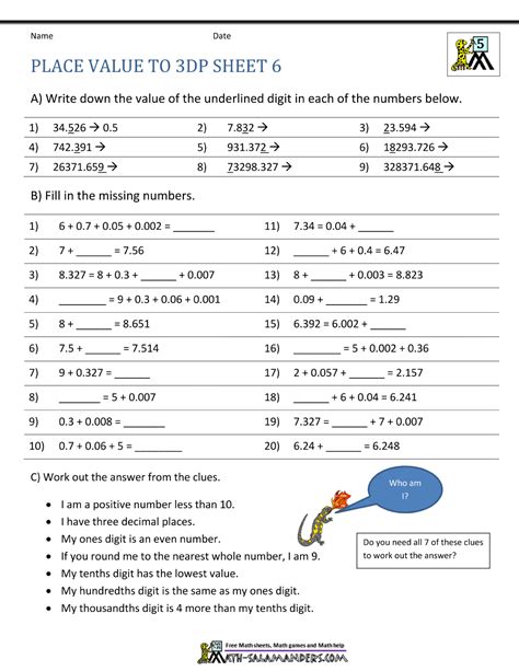 5th Grade Place Value Worksheets