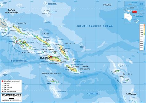 Solomon Islands Map (Physical) - Worldometer