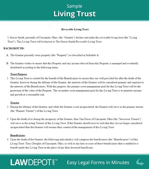 Living Trust Worksheet — db-excel.com