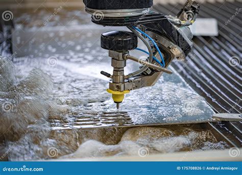 CNC Water Jet Cutting Machine Stock Photo - Image of metalworking ...