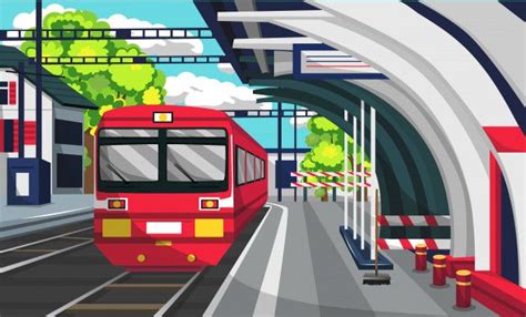 Train Commuter Line Railway Station | Premium Vector