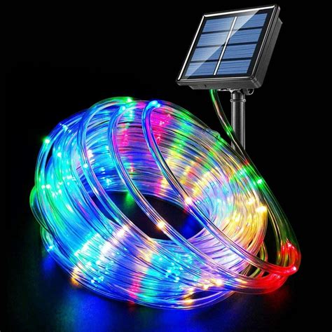 Home & Garden Solar Powered LED Rope Fairy String Lights Tube Strip ...