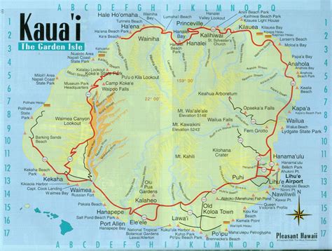 Kauai map, Kauai, Kauai hawaii