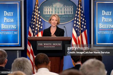 White House Press Secretary Dana Perino holds her first press... News ...