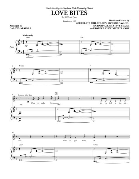 Love Bites Sheet Music | Def Leppard | SATB Choir