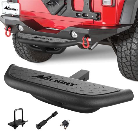 Nilight Hitch Step with 2" Hitch Receiver Rear Bumper Guard Protector ...