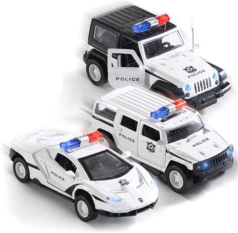 Top Race Metal Diecast Model Police Cars – Pull Back Models – Battery ...