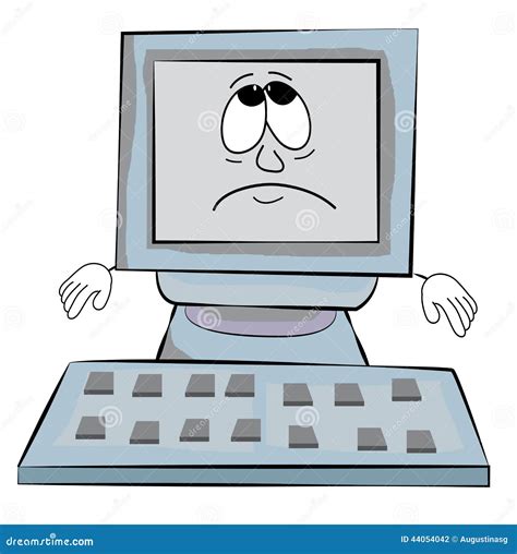 Sad Computer cartoon stock illustration. Illustration of illustration ...