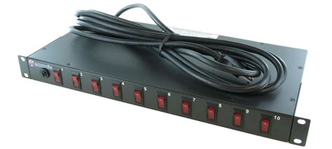 10-Outlet 19" Rack Mount Power Strip w/ Individual Lighted Switches ...