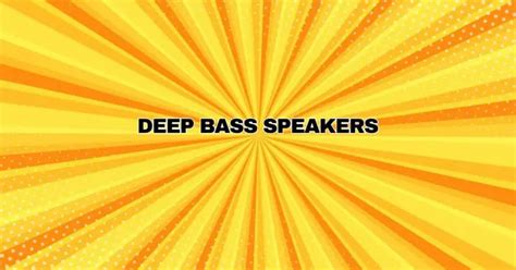 Deep Bass Speakers - All For Turntables