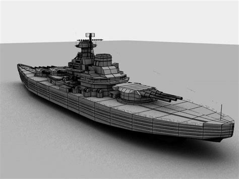 3d futuristic battleship