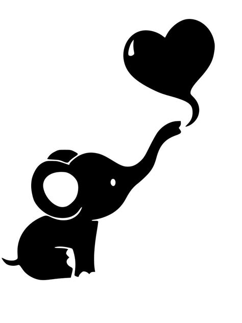 Baby Elephant Outline Template