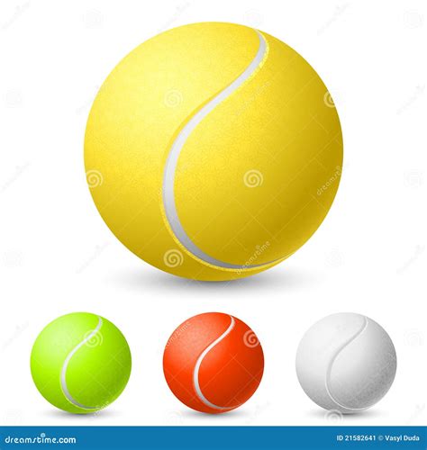 Realistic Tennis Ball In Different Colors Stock Image - Image: 21582641